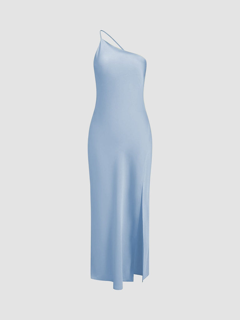 WW | Rückenfrei Satin Maxikleid Mit Zarten Spaghettiträgern Eleganz & Glamour