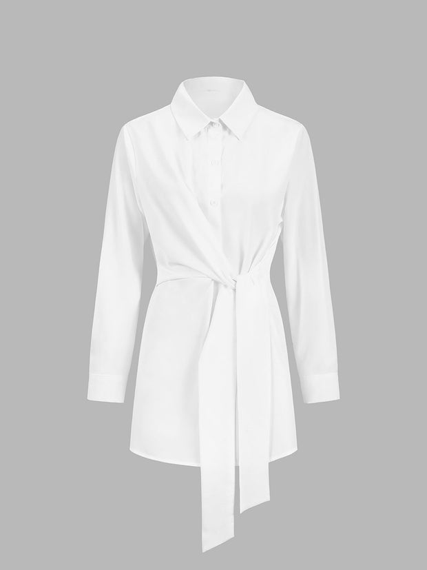 WW | Semi Sheer Knopf Down Gebundenes Langhemd