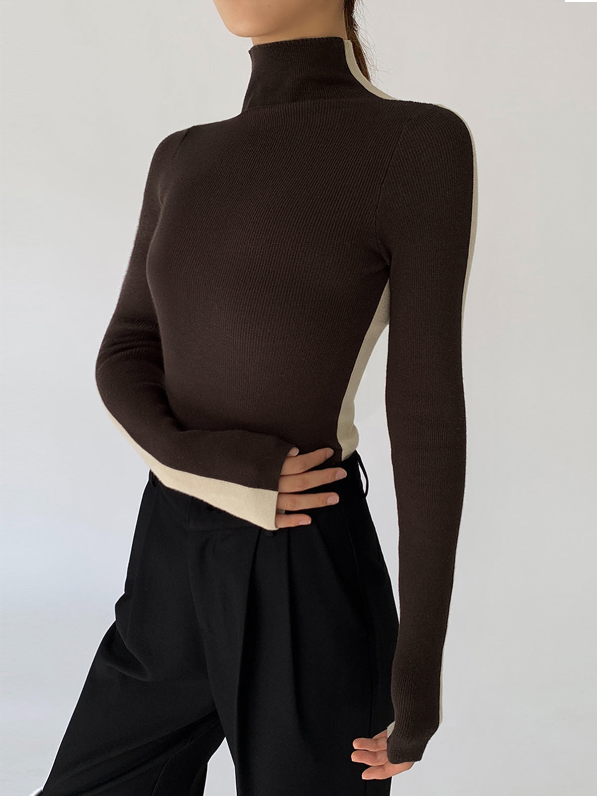 WW | Rollkragenpullover mit Langen Ärmeln für Damen