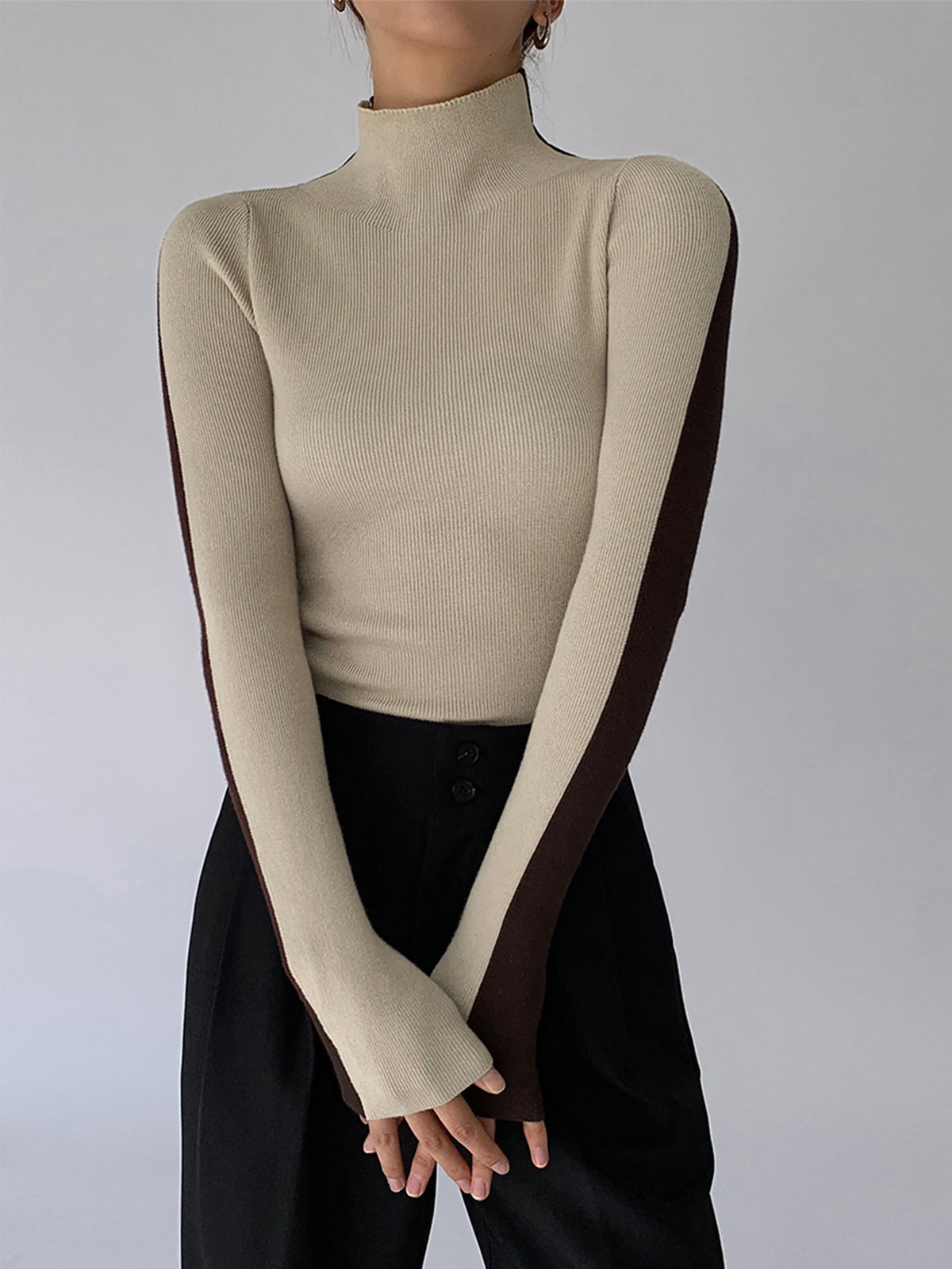 WW | Rollkragenpullover mit Langen Ärmeln für Damen