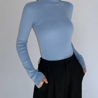 WW | Rollkragenpullover mit Langen Ärmeln für Damen