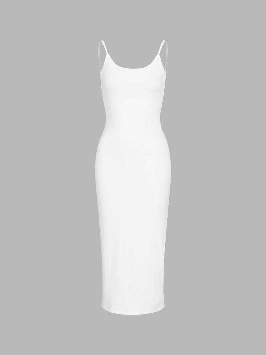 WW | Klassisches Offene Rücken Midi Kleid