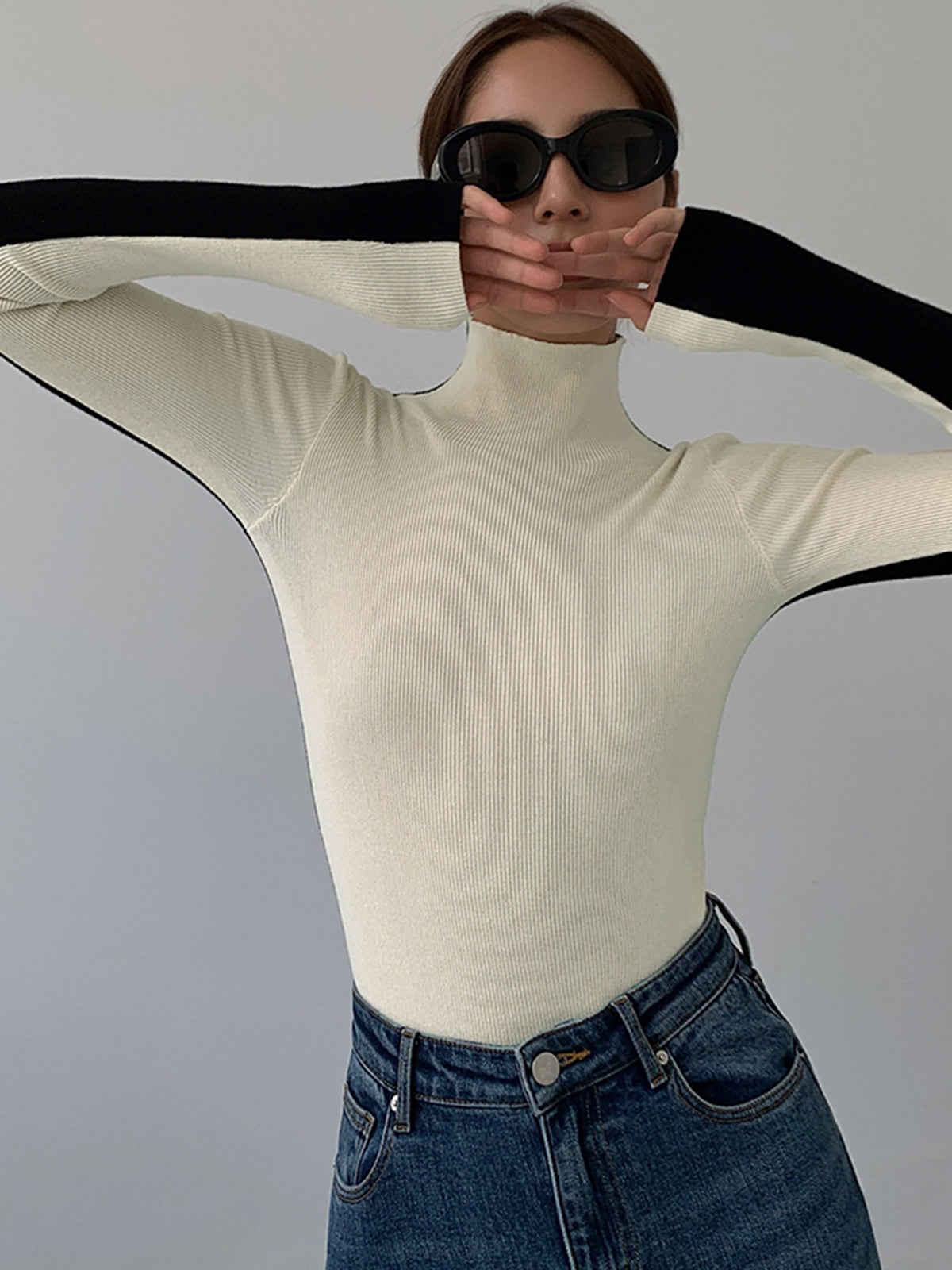 WW | Rollkragenpullover mit Langen Ärmeln für Damen