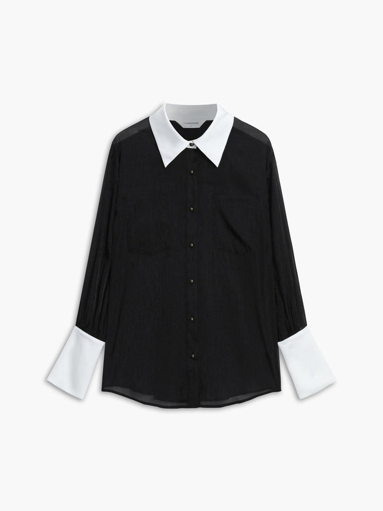 WW | Semi Transparente Freizeit Durchsichtige Bluse Mit Cami Oberteil