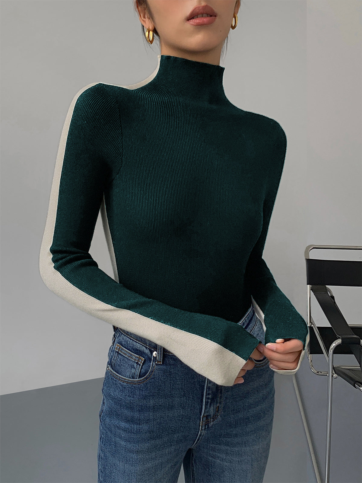 WW | Rollkragenpullover mit Langen Ärmeln für Damen