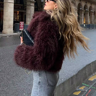 WW | Flauschige Kunstpelz-Kurzjacke