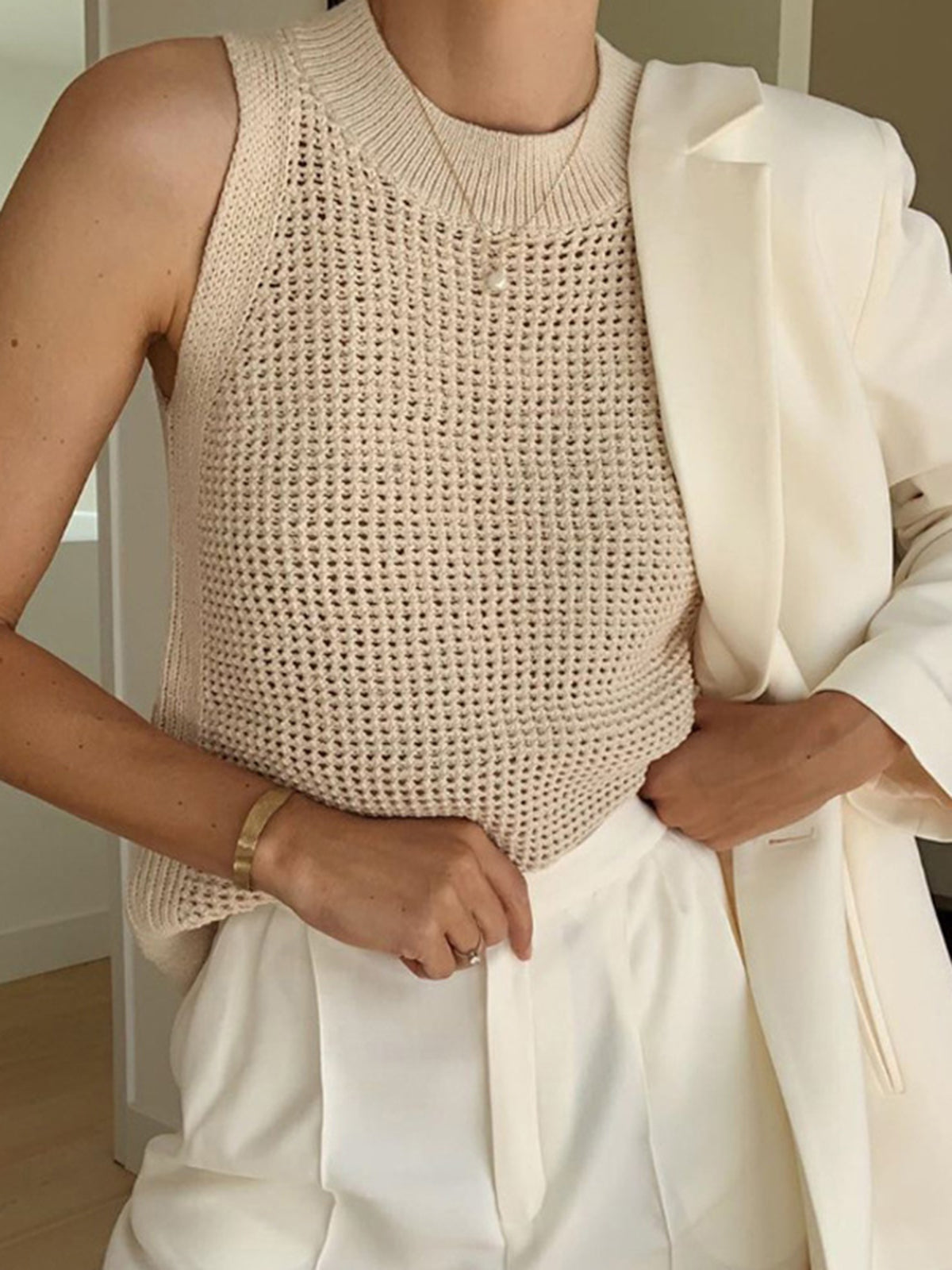 WW | Strick Hohles Festes Tank Top
