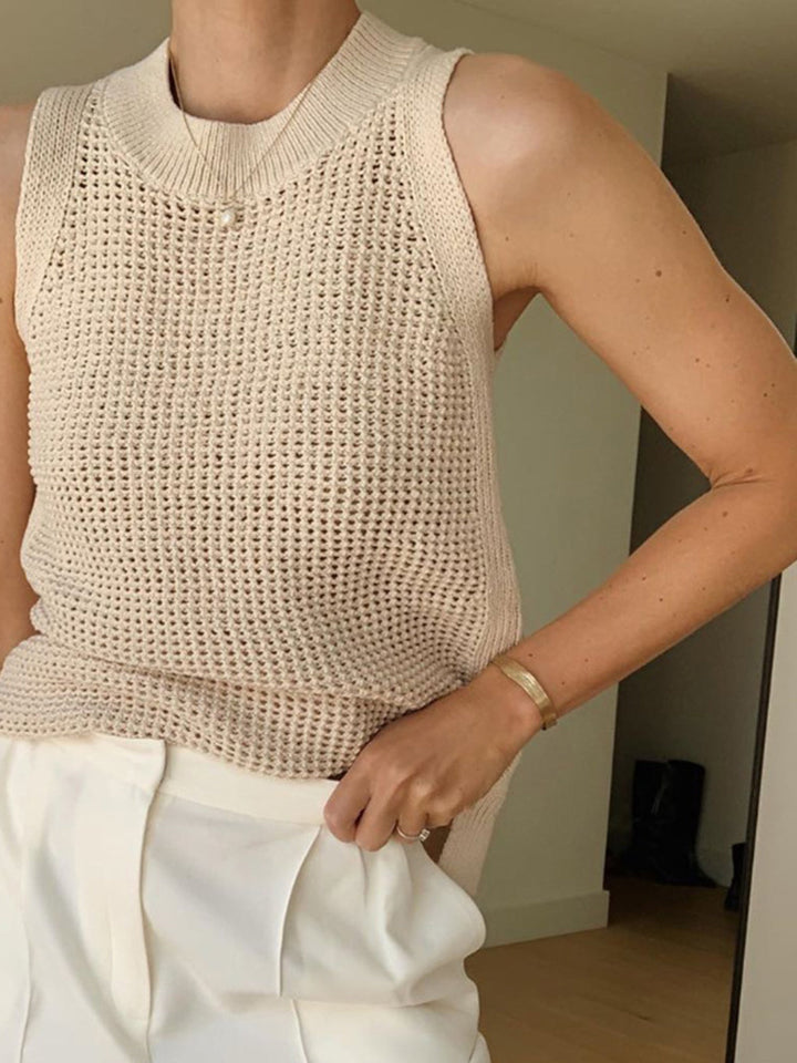 W&W Mode | Strick Hohles Festes Tank Top