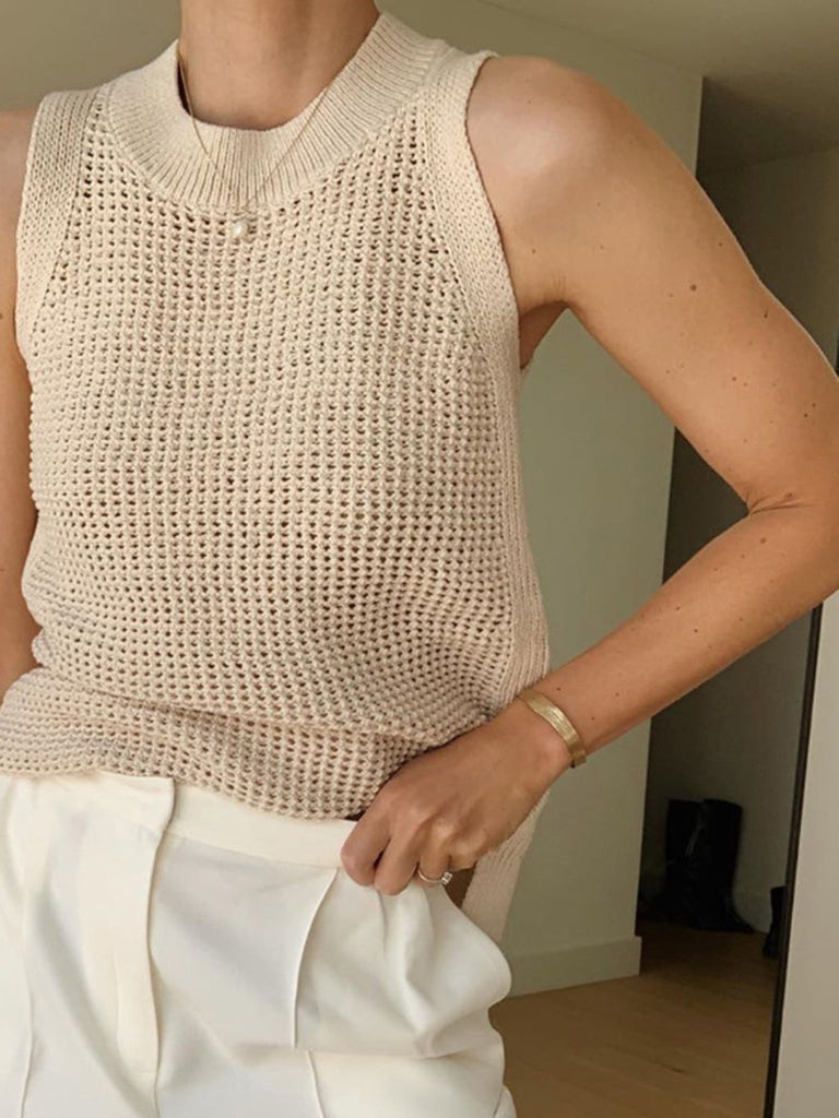 WW | Strick Hohles Festes Tank Top
