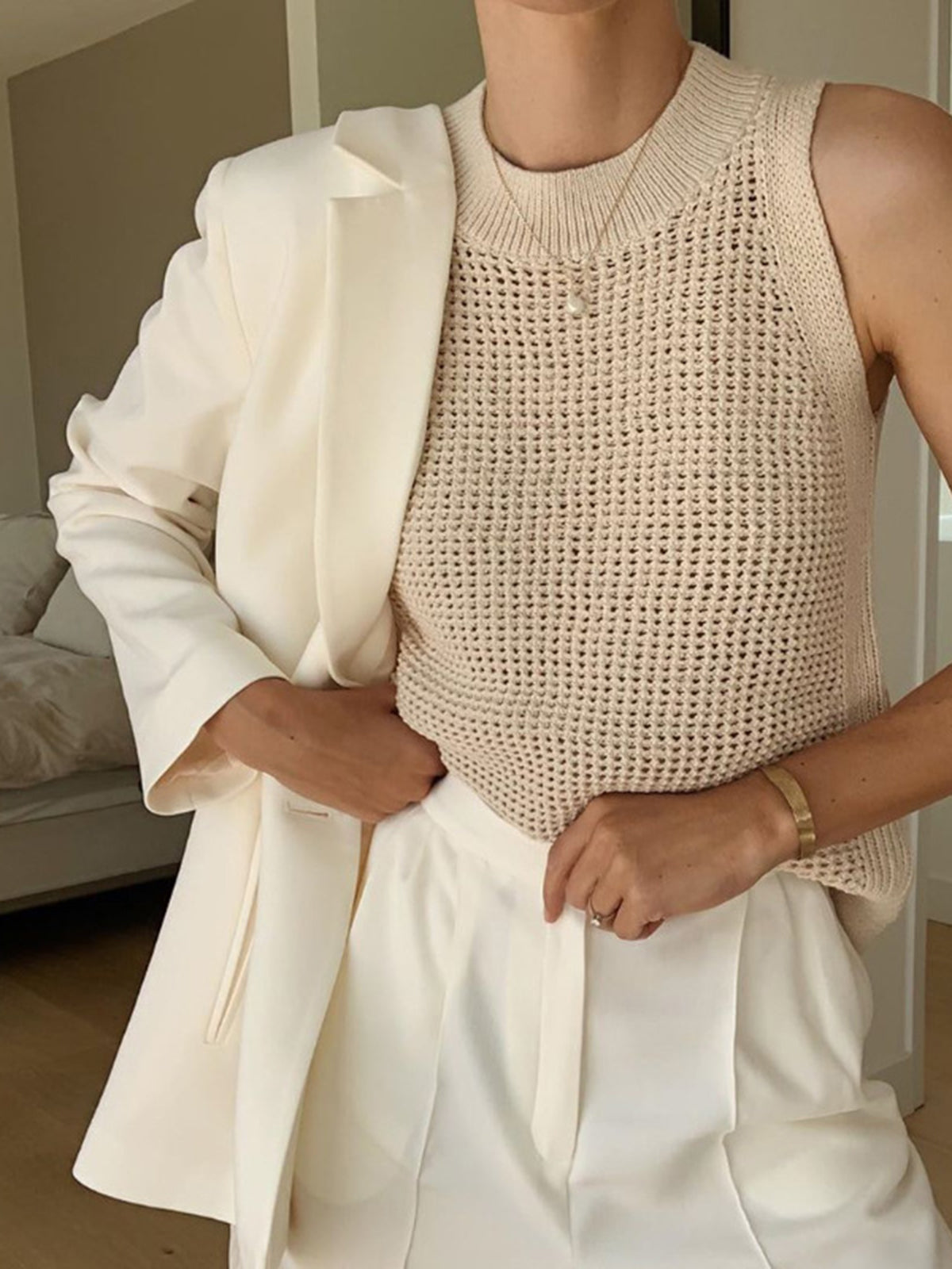 WW | Strick Hohles Festes Tank Top