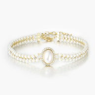 WW | Weinlese Doppel Layer Choker Halskette Mit Perlen