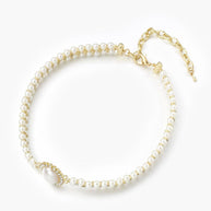 WW | Weinlese Doppel Layer Choker Halskette Mit Perlen