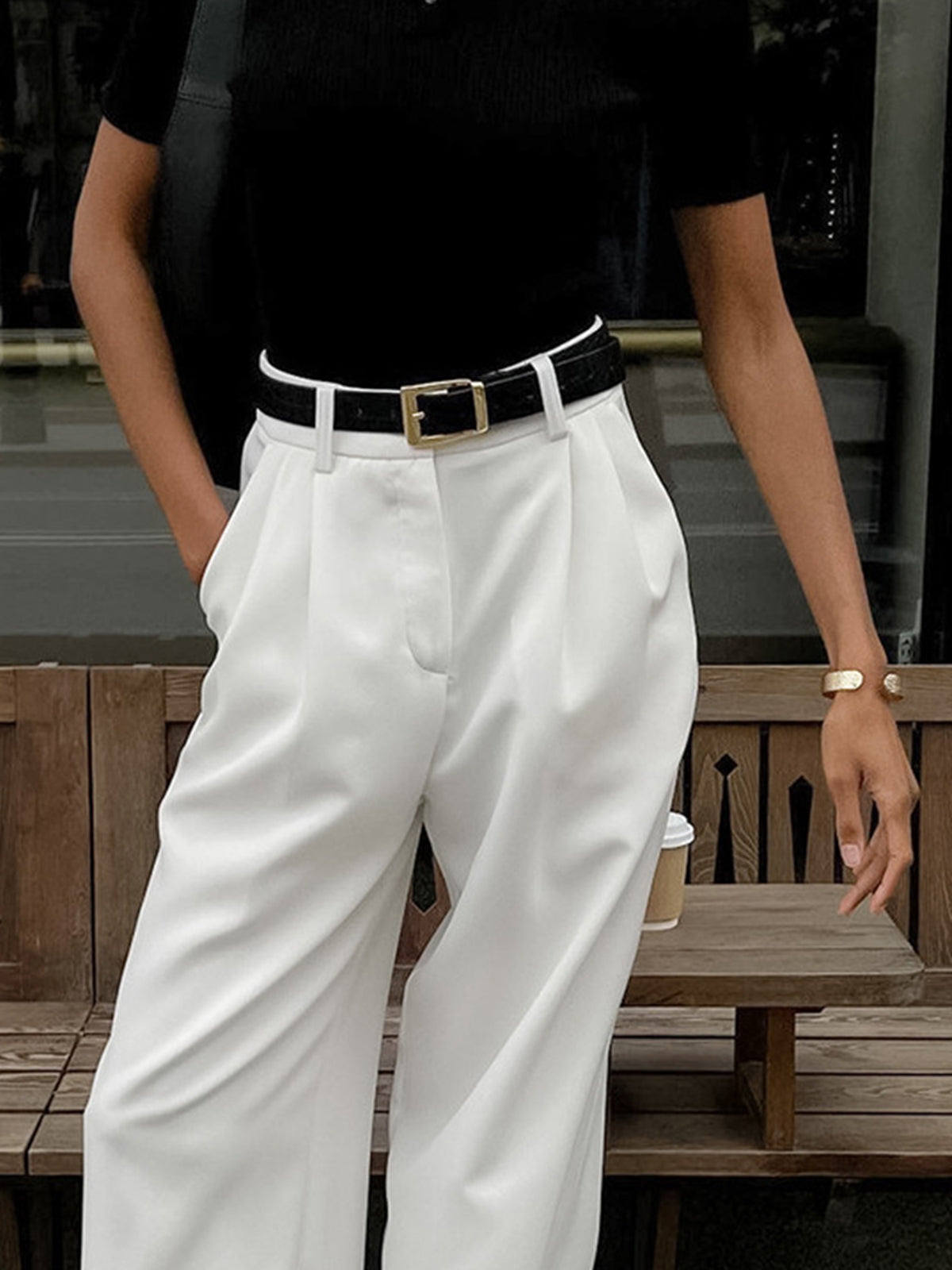 WW | geschnittene Hose mit fließender Silhouette und weichem, atmungsaktivem Stoff für Frauen