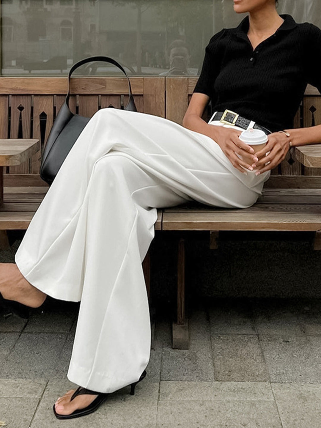 W&W Mode | geschnittene Hose mit fließender Silhouette und weichem, atmungsaktivem Stoff für Frauen