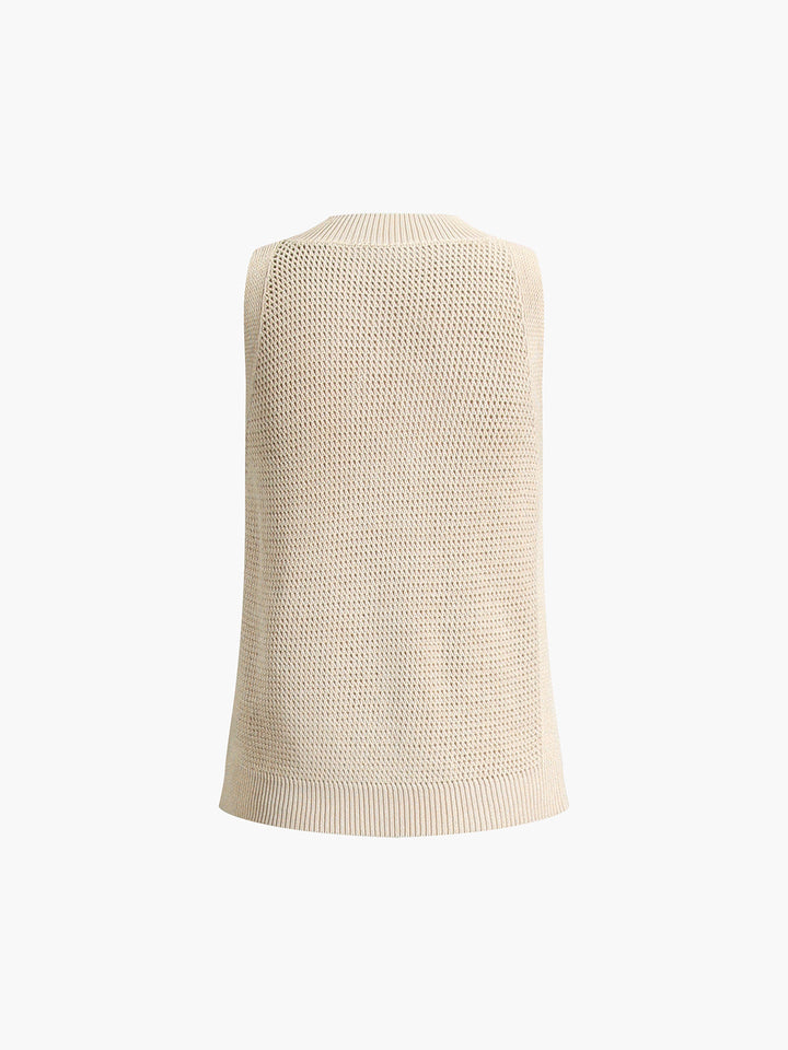 W&W Mode | Strick Hohles Festes Tank Top