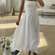 WW | Modernes Ärmelloses Maxikleid Mit Hoher Taille Für Frauen