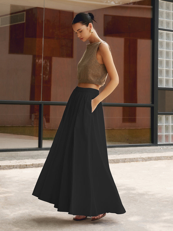 W&W Mode | Leinen Gefalteter Maxikilt