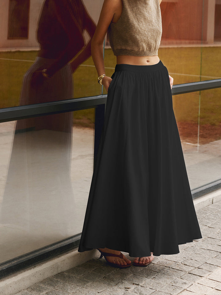 W&W Mode | Leinen Gefalteter Maxikilt