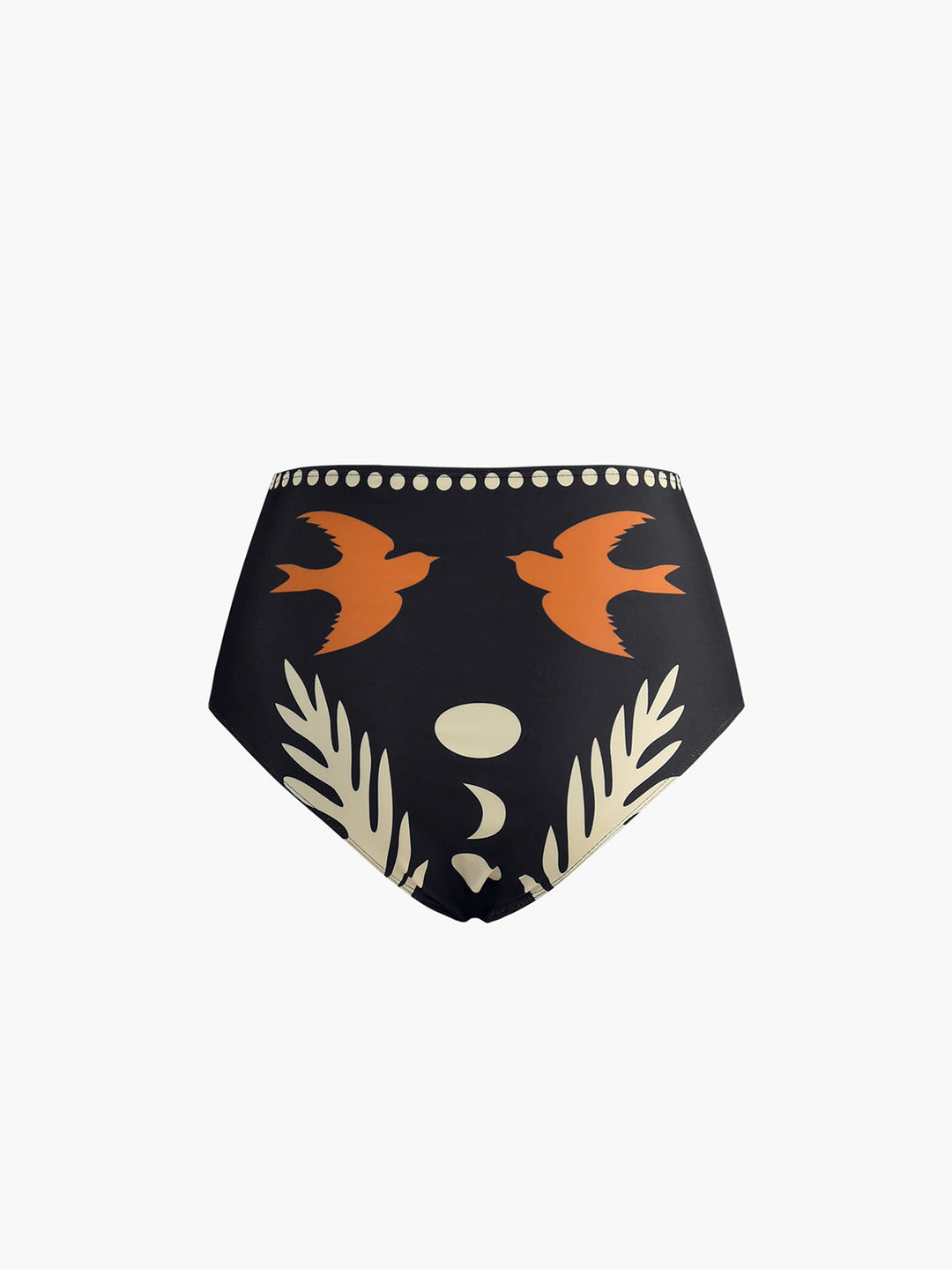 W&W Mode | Bikini Satz Asymmetrischer Hals Hoch Geschnitten Vogelprint Bademode