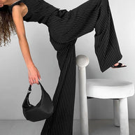 WW | Entspanntes Gestreiftes Anzughosen Satz