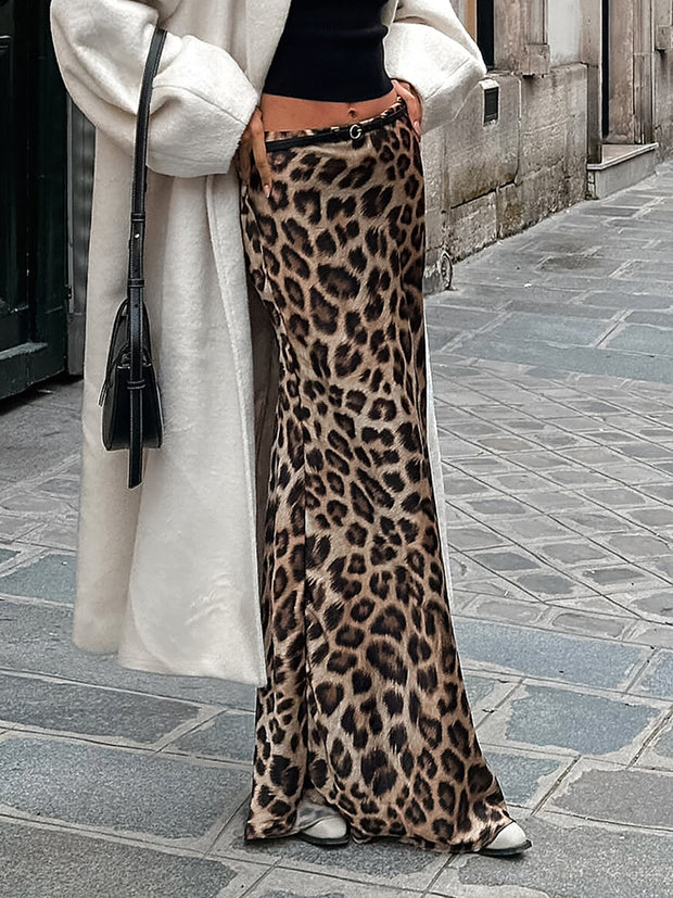 WW | Leopardenmuster Slim Maxi Rock