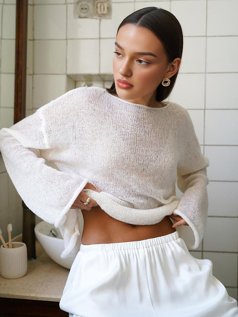 WW | Hollow Draped Snug Strickoberteil