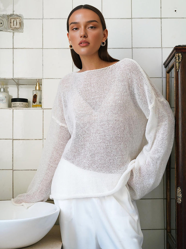 WW | Hollow Draped Snug Strickoberteil