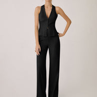 WW | Elegantes Zweiteiliges Satz Mit Weste & Weitbein Hose