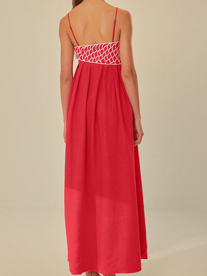 W&W Mode | Besticktes Fisch Halbtransparentes Cami Kleid