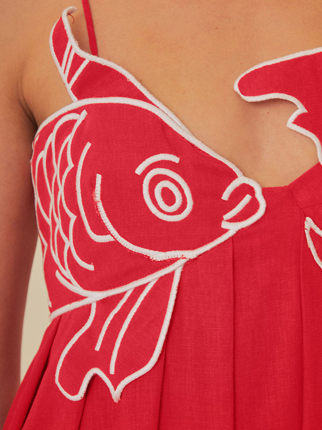 W&W Mode | Besticktes Fisch Halbtransparentes Cami Kleid