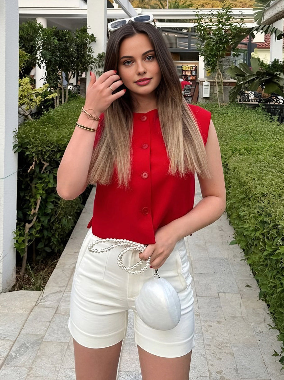 WW | Freizeit Ärmelloses Knopfwesten