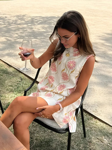 WW | Bezauberndes Minikleid aus Leinen mit Blumenmuster