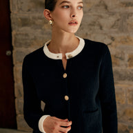 WW | Damen-Cardigan mit Kontrastbesatz