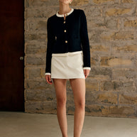 WW | Damen-Cardigan mit Kontrastbesatz