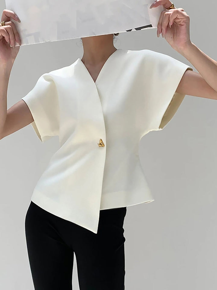 W&W Mode | Asymmetrisches Oberteil Mit V-ausschnitt Und Leichtem Stoff Für Frauen