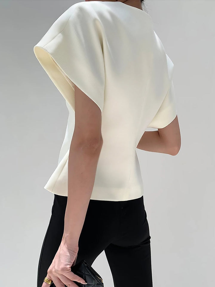 W&W Mode | Asymmetrisches Oberteil Mit V-ausschnitt Und Leichtem Stoff Für Frauen