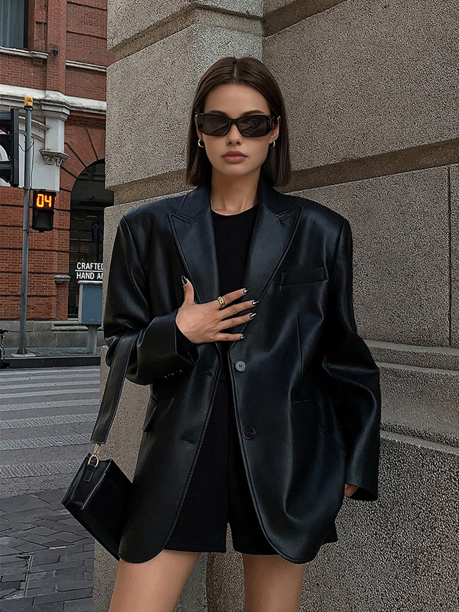 WW | Reversf Pockets Leder Blazer