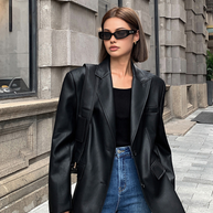 WW | Reversf Pockets Leder Blazer