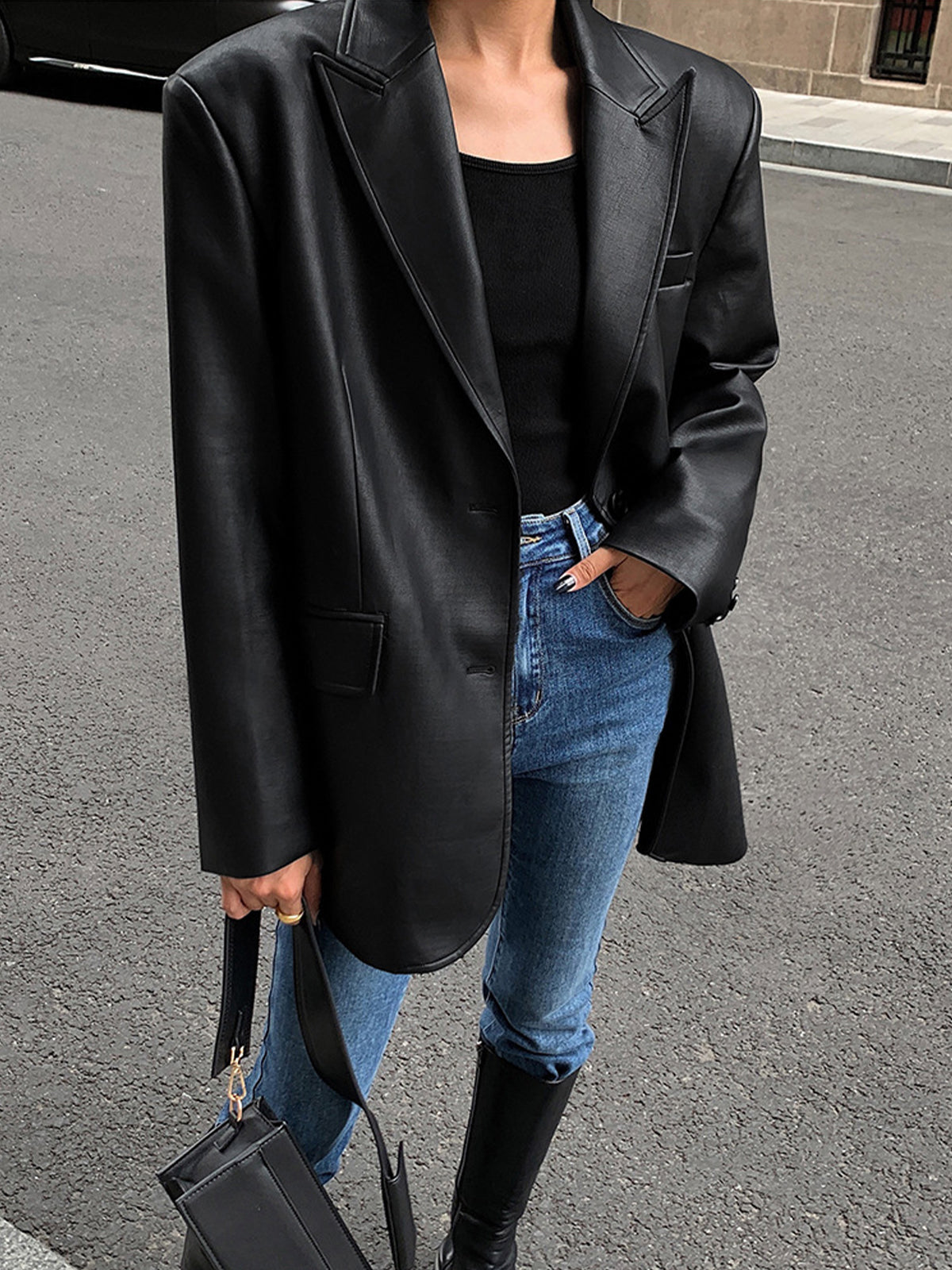 WW | Reversf Pockets Leder Blazer