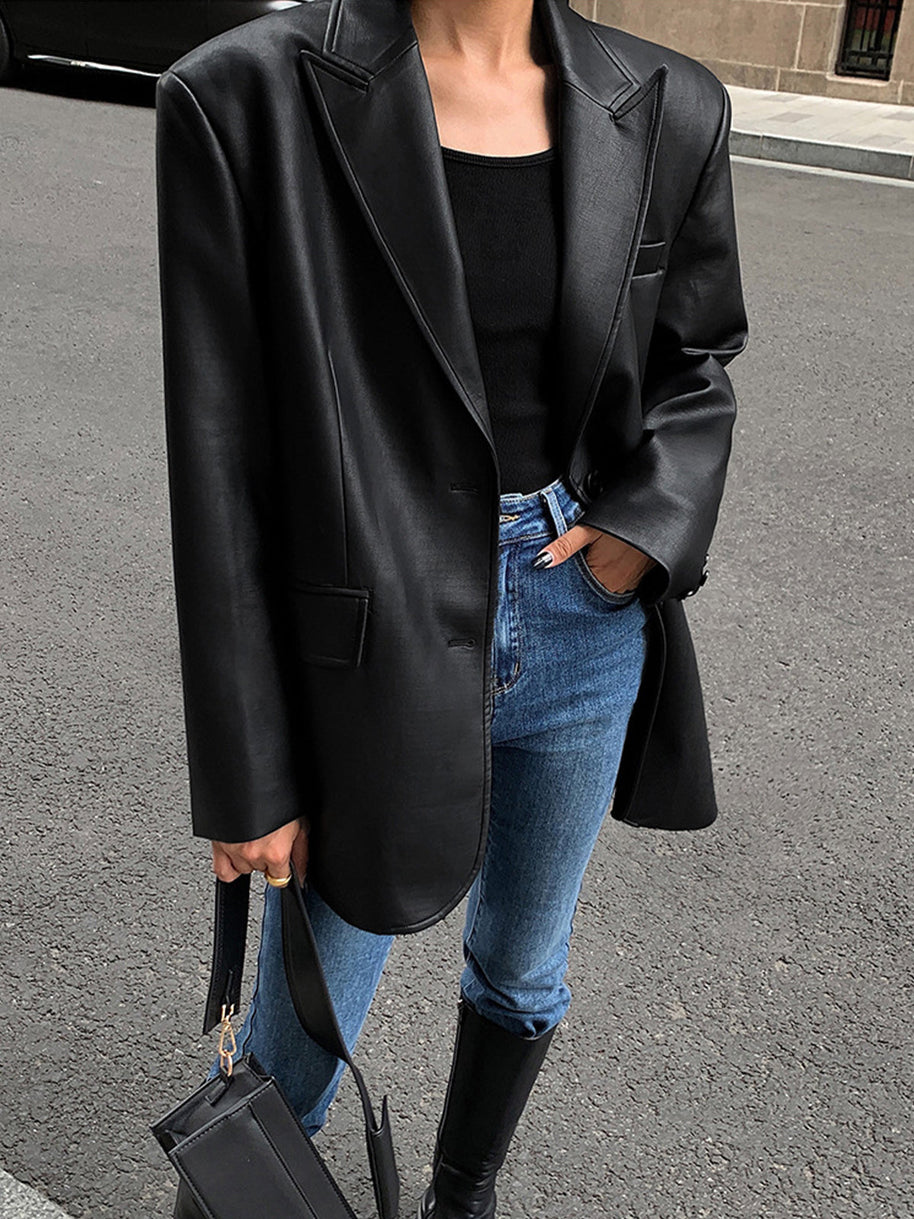 WW | Reversf Pockets Leder Blazer