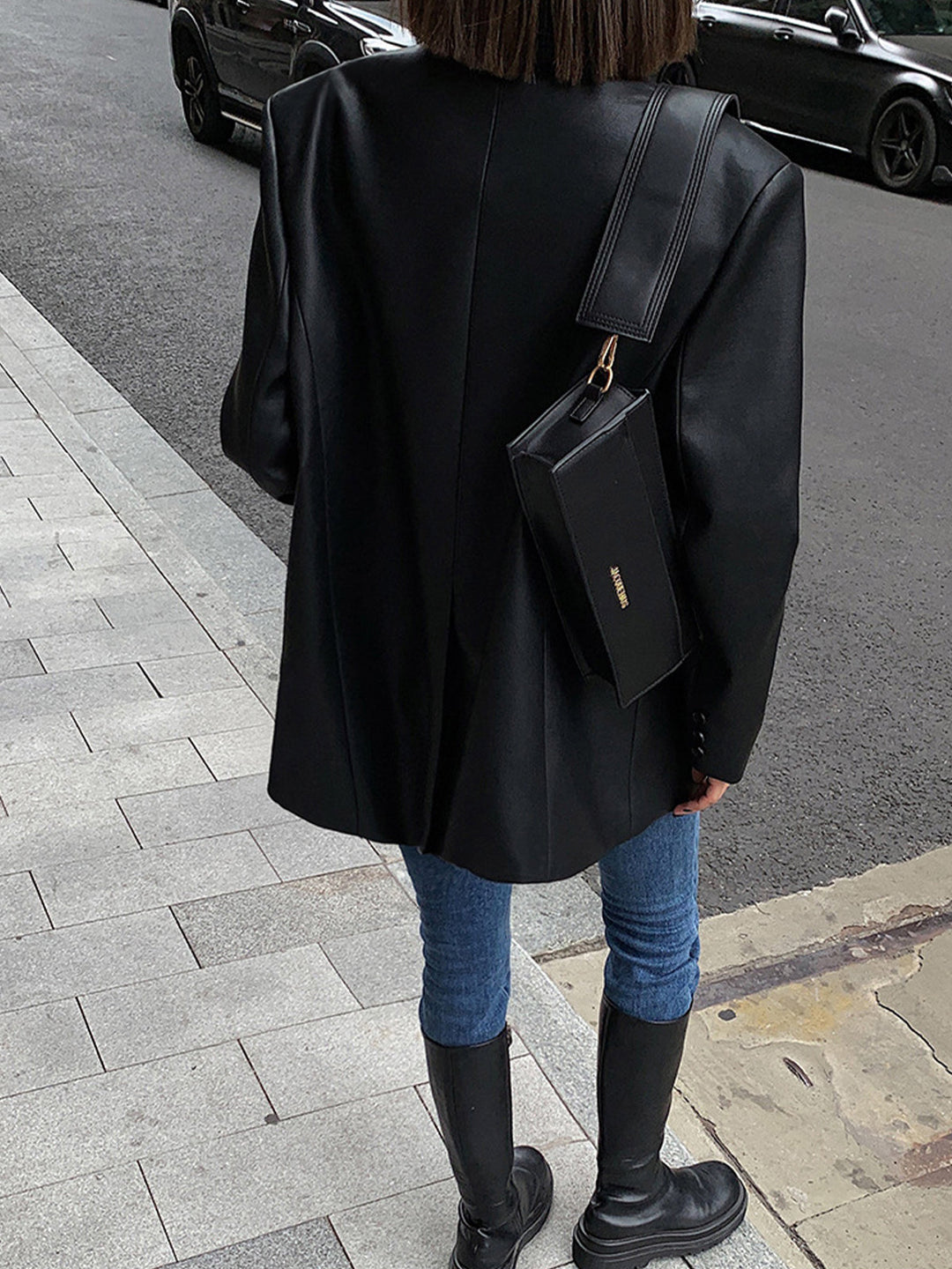 W&W Mode | Reversf Pockets Leder Blazer