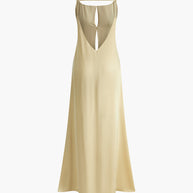 WW | Rückenfreies Urlaub Satinkleid Lang