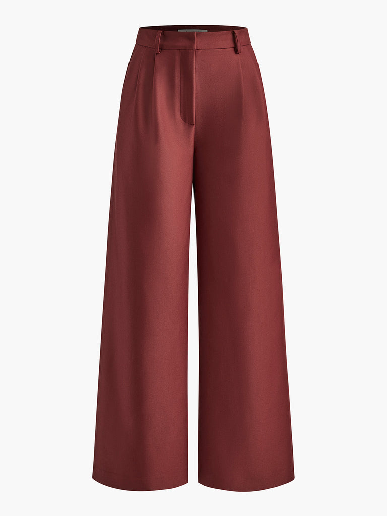 WW | Weite Hosen Hoher Bund Lockere Passform Fließende Elegante Hosen