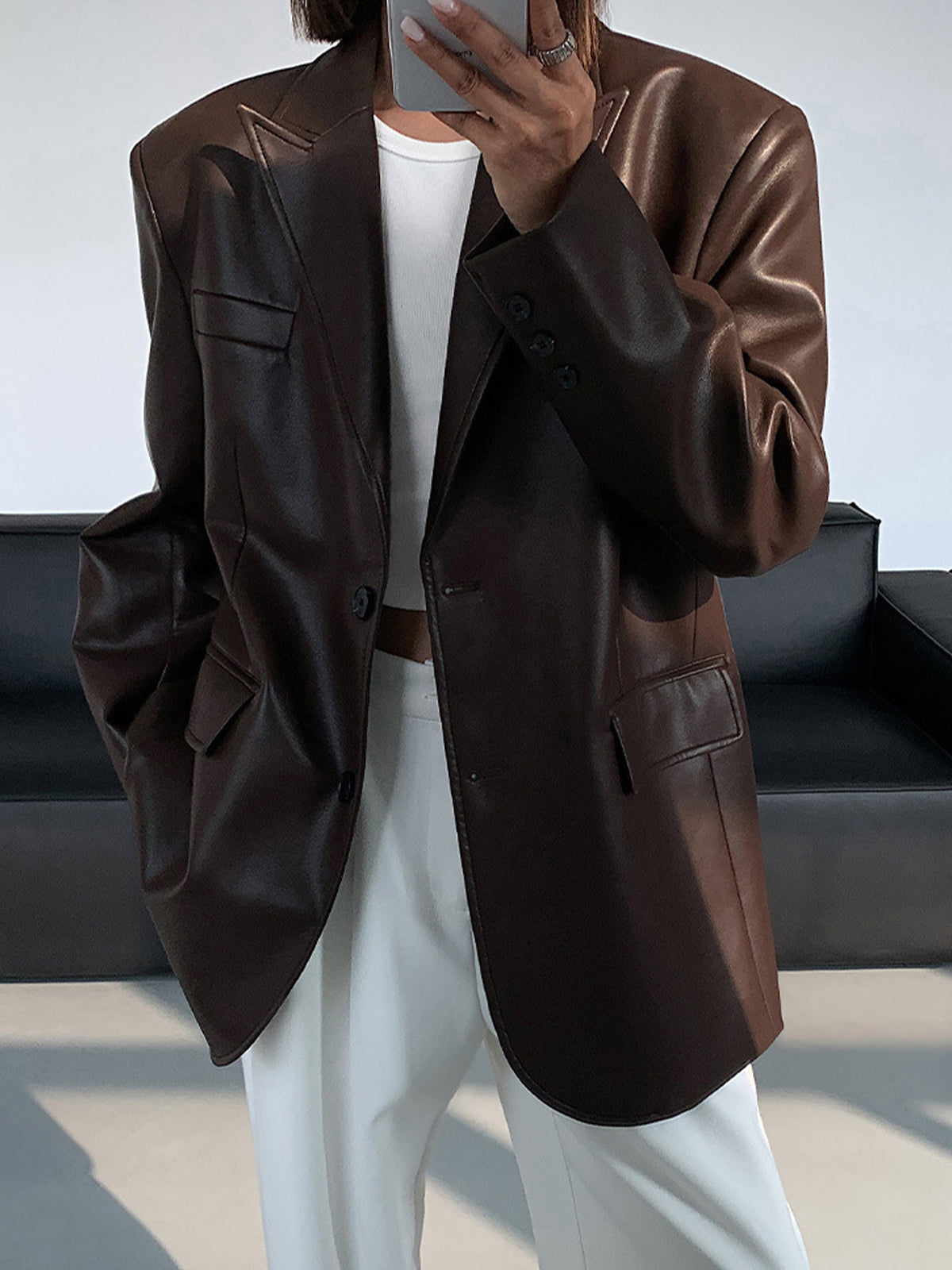 WW | Reversf Pockets Leder Blazer
