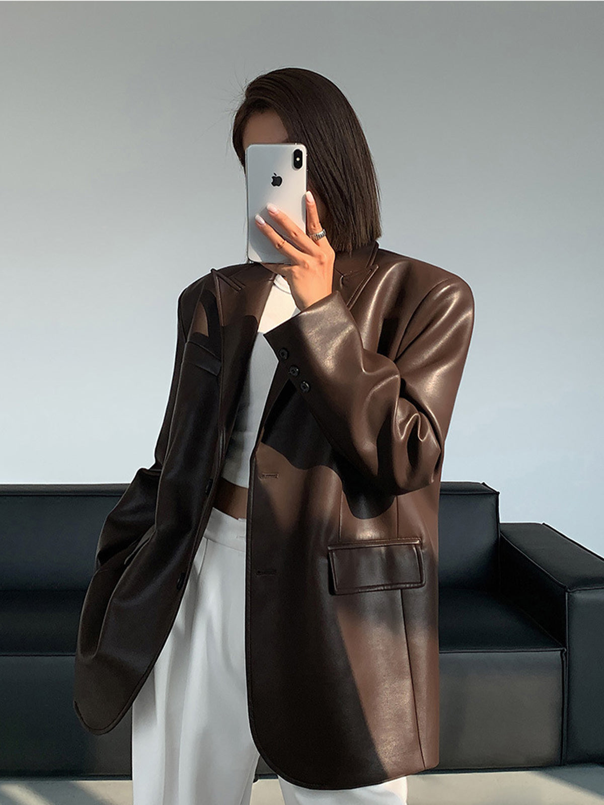 WW | Reversf Pockets Leder Blazer