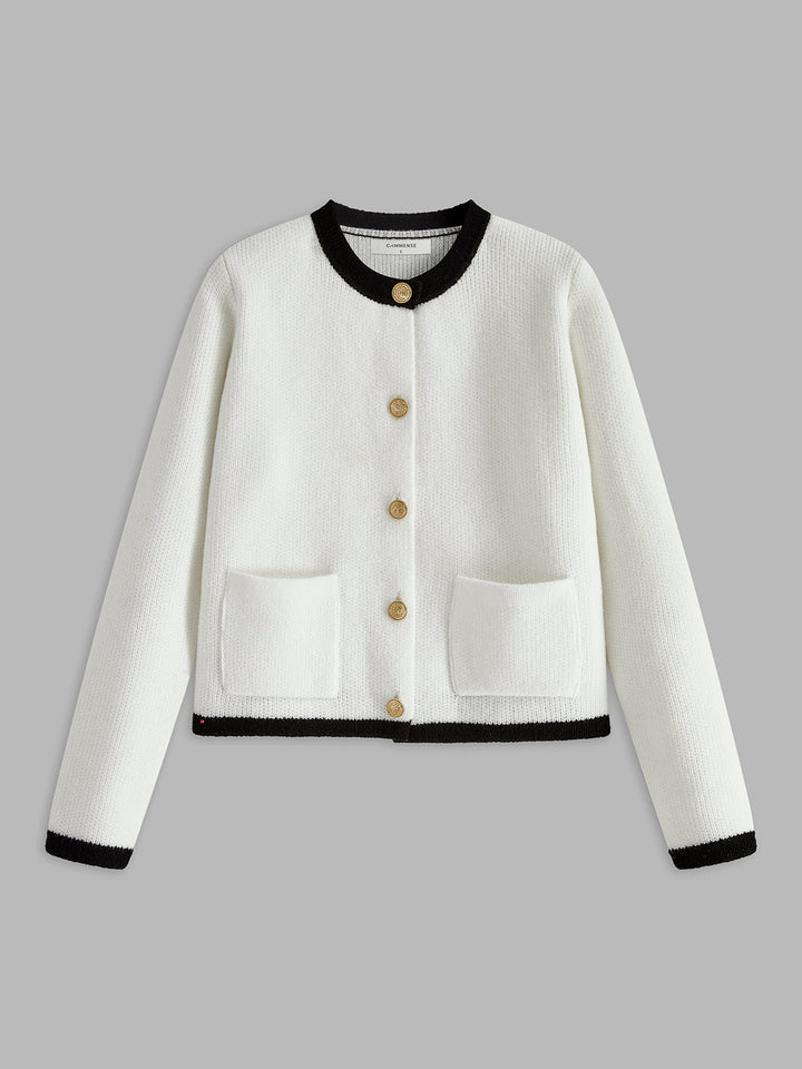 W&W Mode | Damen-Cardigan mit Kontrastbesatz
