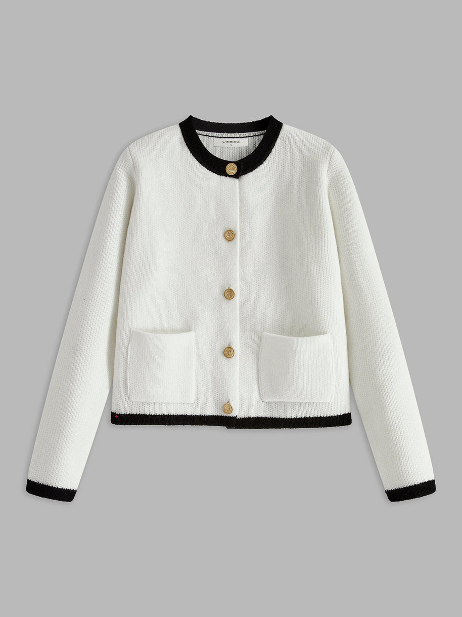 WW | Damen-Cardigan mit Kontrastbesatz