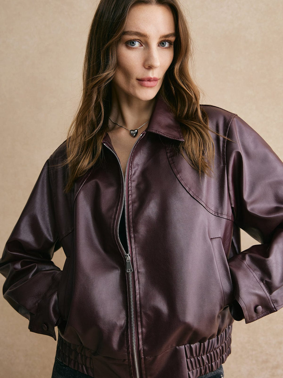 WW | Cropped Lederjacke Modern, Elegant & Zeitlos