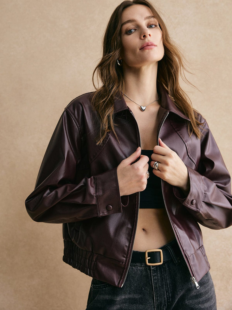 WW | Cropped Lederjacke Modern, Elegant & Zeitlos