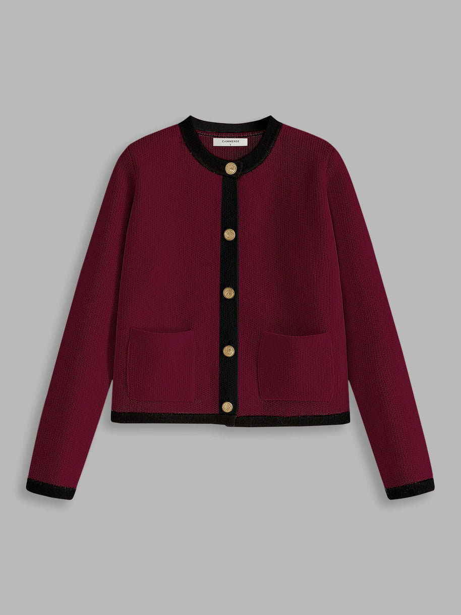 WW | Damen-Cardigan mit Kontrastbesatz